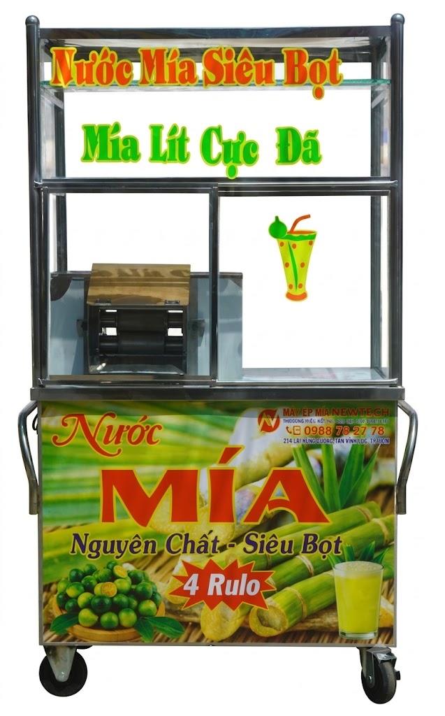 Máy ép mía 4 lô tủ kính